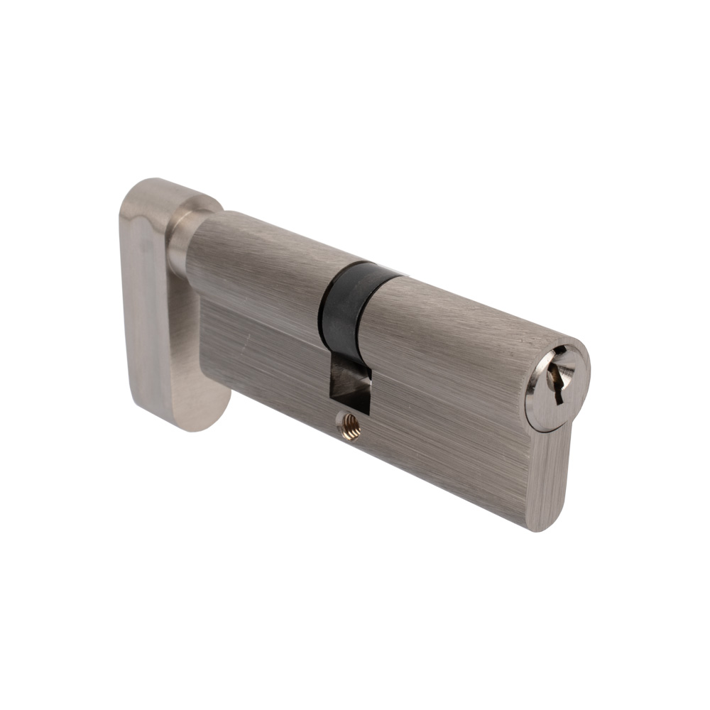 6 Pin Thumbturn Euro Door Cylinder - Long Disabled - Nickel (40/40)